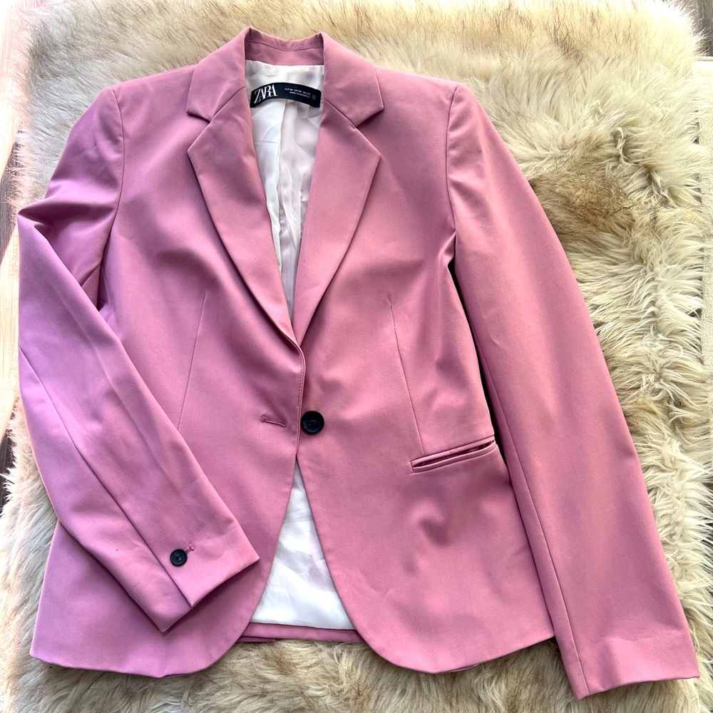 Zara pink tailored fit blazer size 2